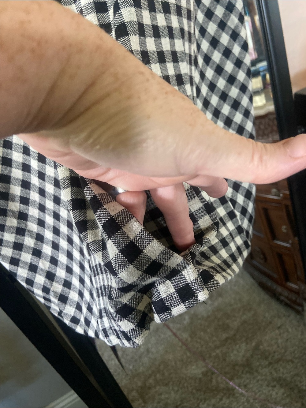 J. Jill Black and White Gingham Pencil Skirt - Picture 7 of 7